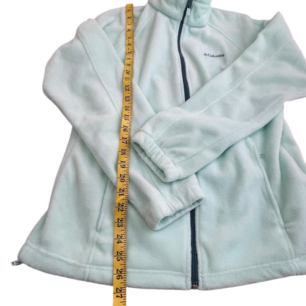 Columbia Light Green Zip Fleece Jacket With Zip Pockets Women’s Size L - Picture 8 of 10